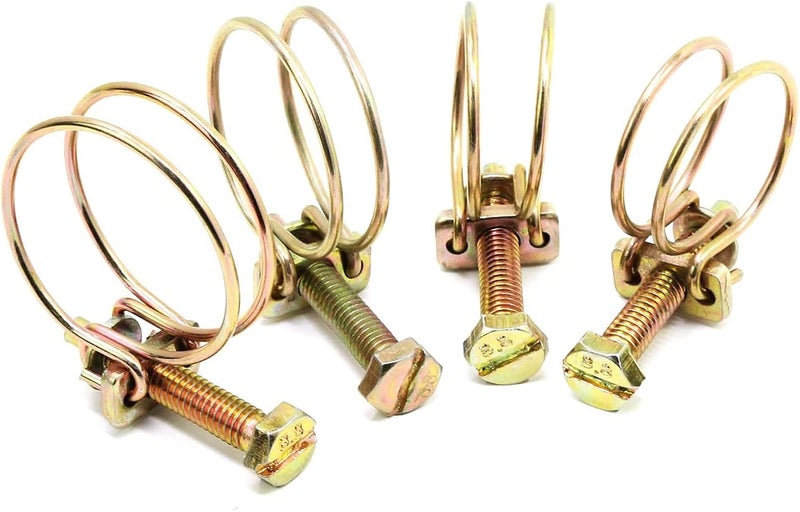 NGe 2.8inch Double Wire Hose Clamp Adjustable Steel Wire Tube Pipe Clip with Screws Bolts Locking(12Pcs 70mm) - Image 4